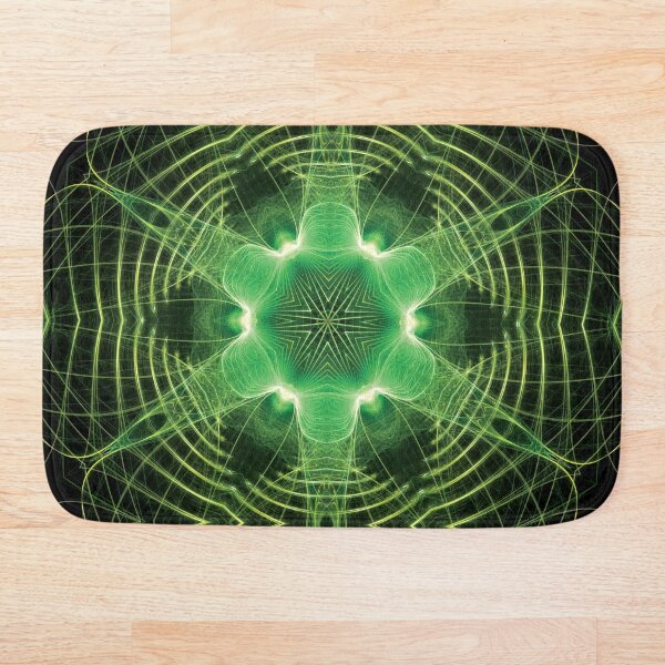 Item preview, Ondas fractales radiantes verdes designed and sold by effervescence.