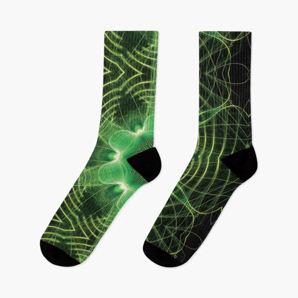 Item preview, Green radiant fractal waves designed and sold by effervescence.