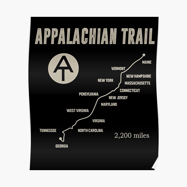 Appalachian Trail Thruh Hiker,US National Park Poster