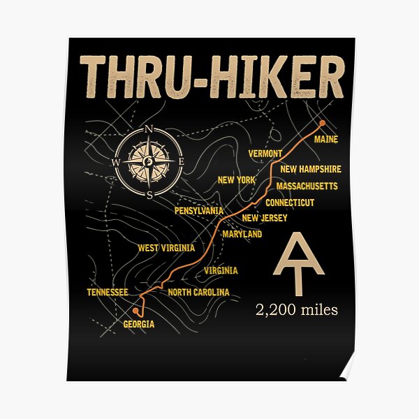 Appalachian Trail Thruh Hiker,US National Park Poster