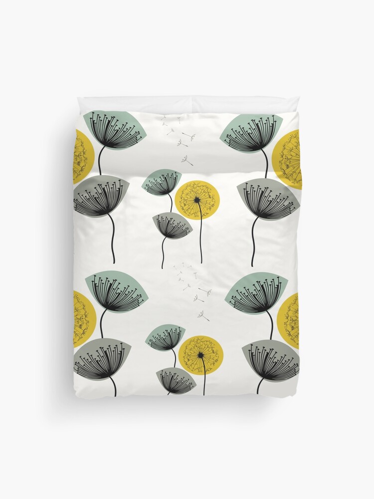 Thumbnail 1 of 2, Duvet Cover, Mid Century Dandelions designed and sold by flashkickdecor.