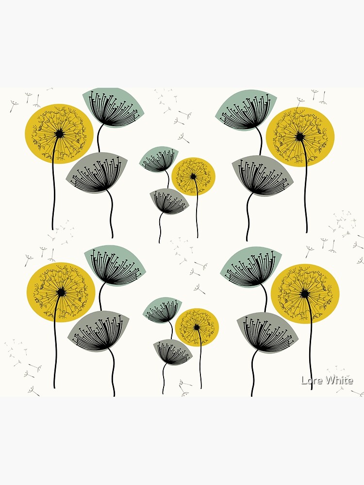 Thumbnail 2 of 2, Duvet Cover, Mid Century Dandelions designed and sold by flashkickdecor.