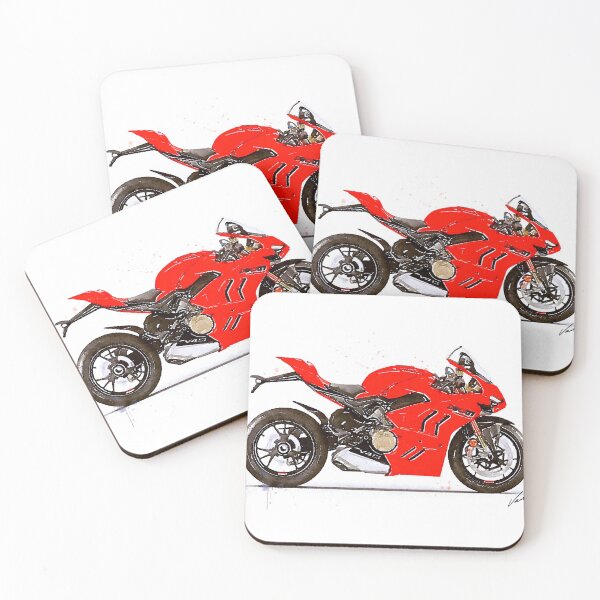 Item preview, Watercolor Sport Motorcycle Panigale V4S 2022 - original artwork by Vart. designed and sold by vartstudio.