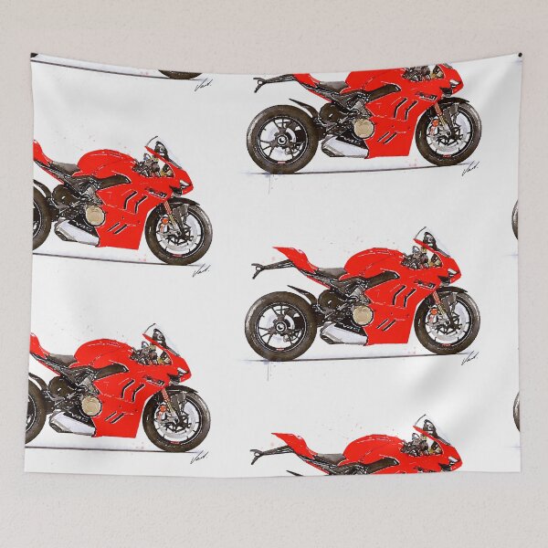 Item preview, Watercolor Sport Motorcycle Panigale V4S 2022 - original artwork by Vart. designed and sold by vartstudio.