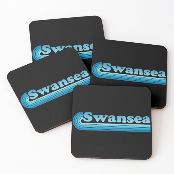 Item preview, Swansea - Retro design (blue) designed and sold by SwnCreations.