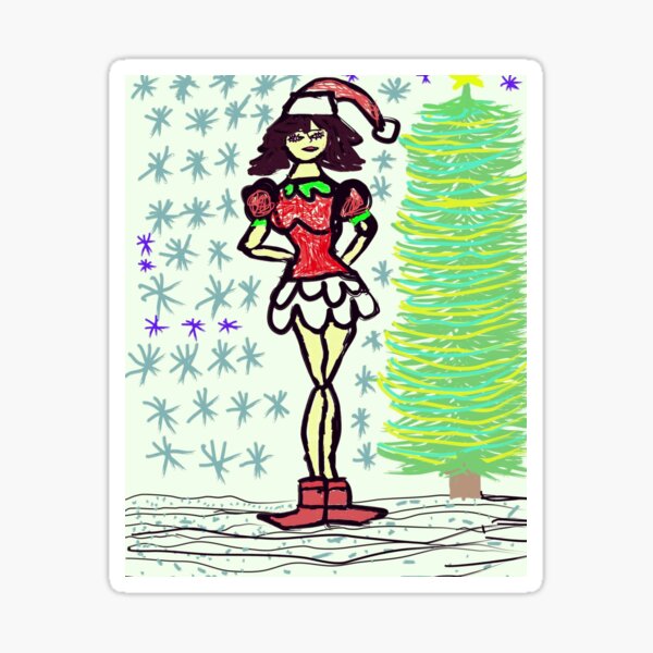Christmas fashion illustration Sticker