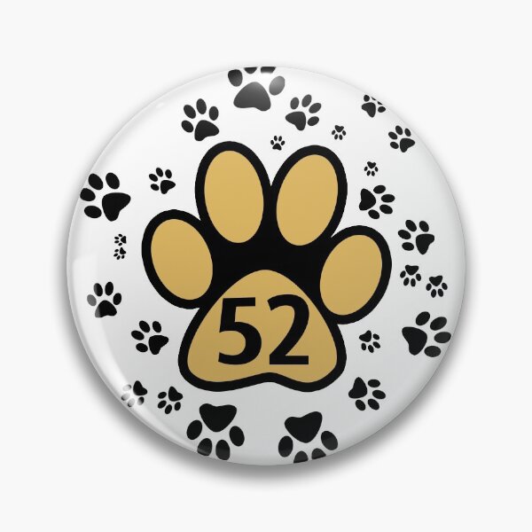 Item preview, Cute cats paw prints with number 52 - animals designed and sold by MadandMean.