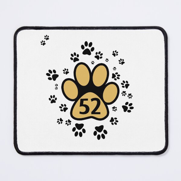 Item preview, Cute cats paw prints with number 52 - animals designed and sold by MadandMean.