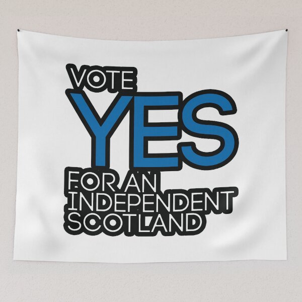 Item preview, VOTE YES FOR AN INDEPENDENT SCOTLAND, Scottish Independence Saltire Flag Coloured Text Slogan designed and sold by MacPean.