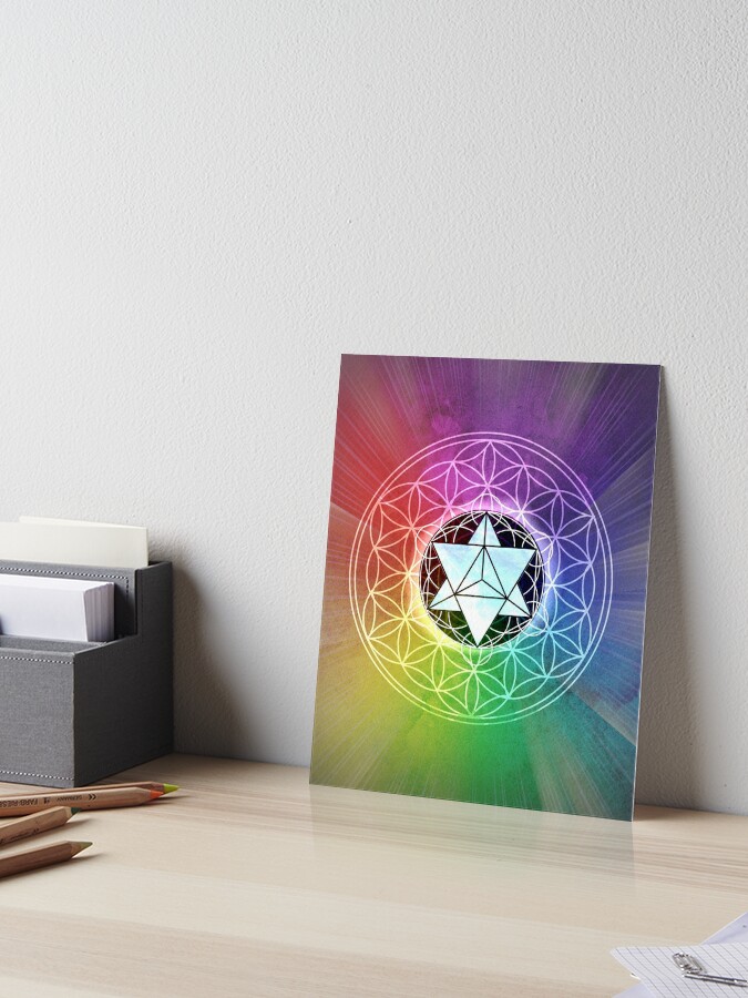 Colorful Sacred Geometry Merkaba  Art Board Print for Sale by