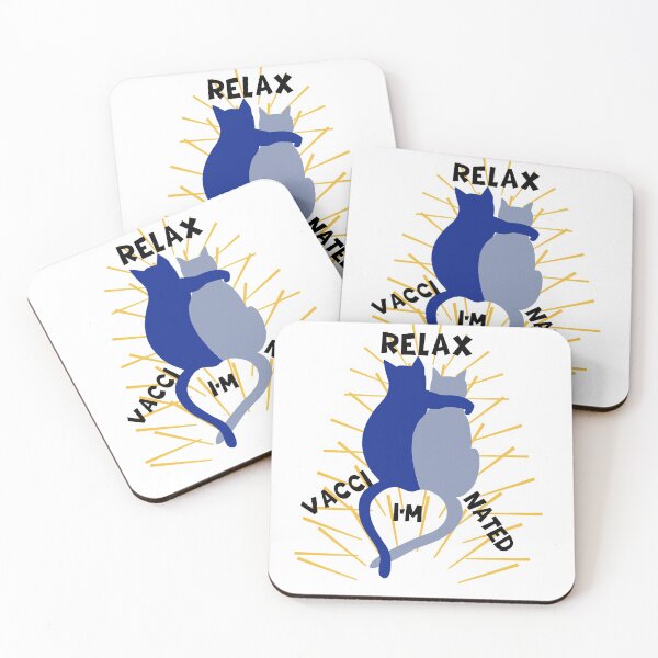 Item preview, Cute Couples Cats Relax I'm Vaccinated designed and sold by AmeliaStore1.