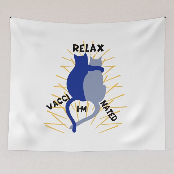Item preview, Cute Couples Cats Relax I'm Vaccinated designed and sold by AmeliaStore1.