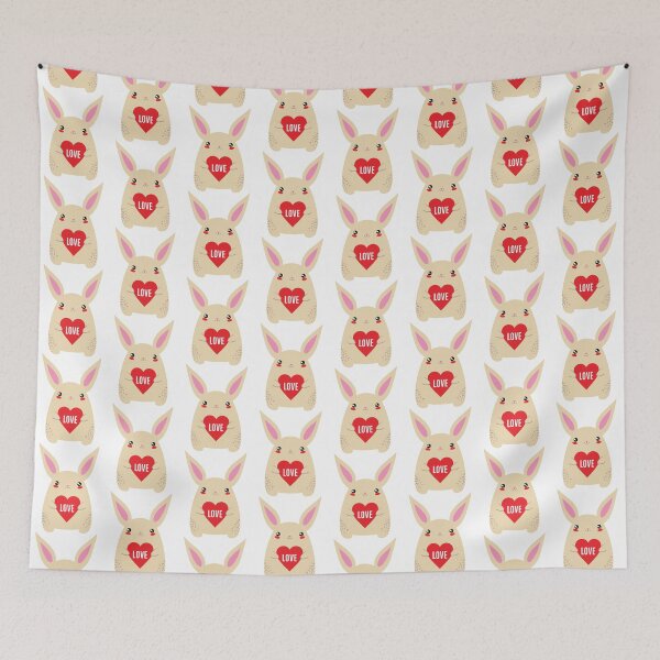 Item preview, Cute Kawaii Bunny Heart Valentine designed and sold by dass-art.
