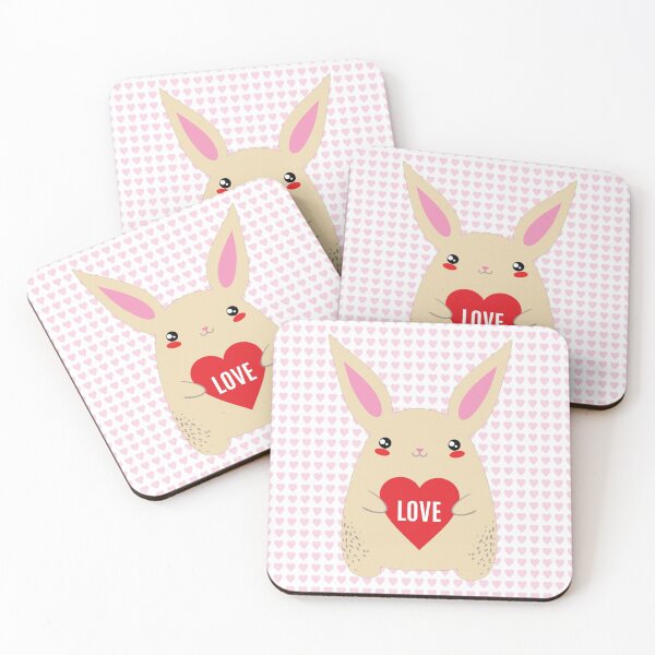 Item preview, Cute Kawaii Bunny Heart Valentine designed and sold by dass-art.
