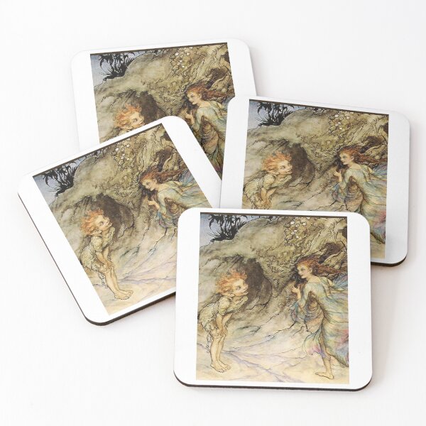 Item preview, Puck and a Fairy - Watercolor by Arthur Rackham Graphic  designed and sold by Nikio-Shop.
