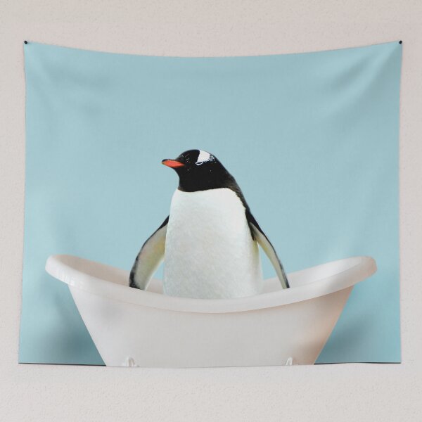 Item preview, Playing penguin in bathtub designed and sold by ESCAPZ.