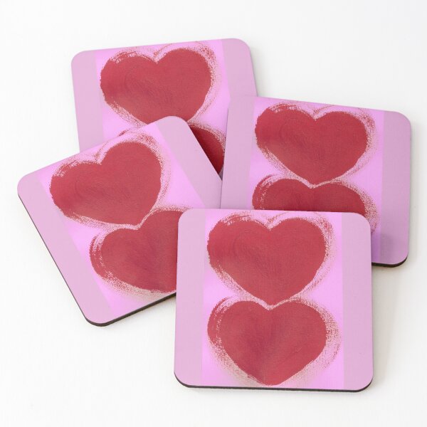 Item preview, Double Hearts in Rouge Red on Pretty Pink designed and sold by KazM.