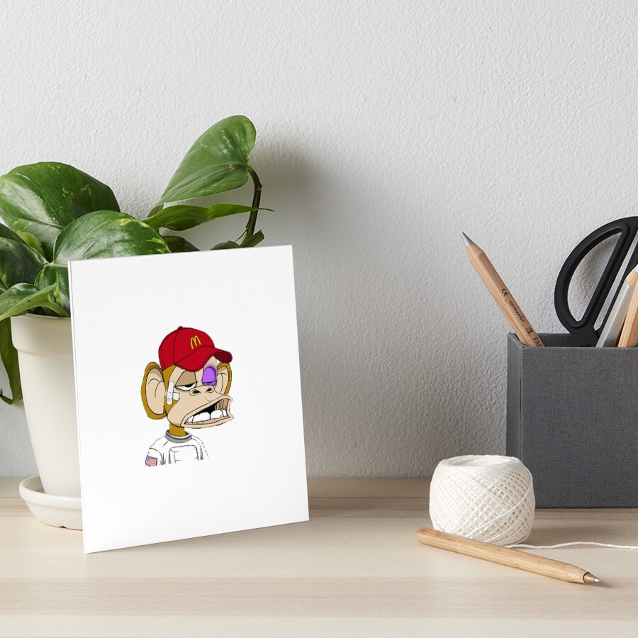 "NFT Fast Food Lil Baby Ape" Art Board Print by timothy10111 Redbubble
