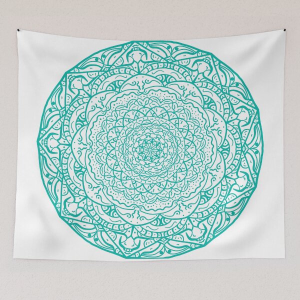 Item preview, Teal Vibrant Mandala designed and sold by Carbonbubble.
