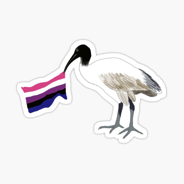 Genderfluid Bin Chicken Sticker