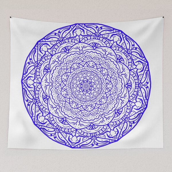 Item preview, Ink Blue Vibrant Mandala designed and sold by Carbonbubble.