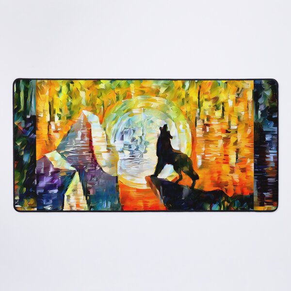 Item preview, AI Generated Style Transfer Art, Wolf Howling at Glass Moon designed and sold by ACC .