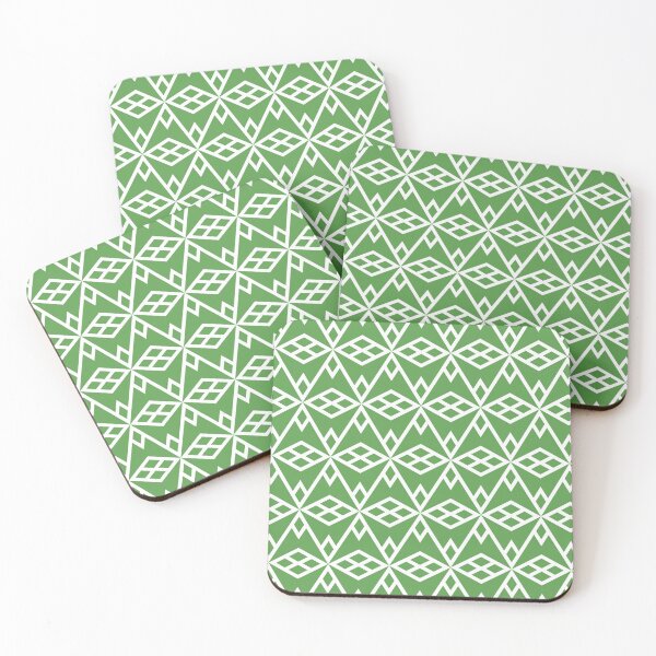 Aperçu de l'œuvre Green and White Geometric Diamond Pattern Pairs DE 2022 Trending Color Golf Course DE5601 créée et vendue par ColorOfTheYears.