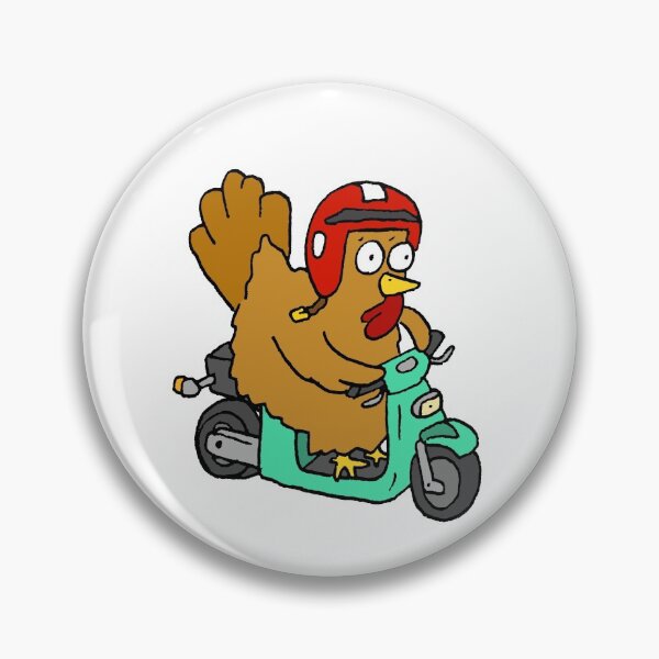 Artikelvorschau, Huhn auf einem Moped entworfen und verkauft von Tony Milsom.