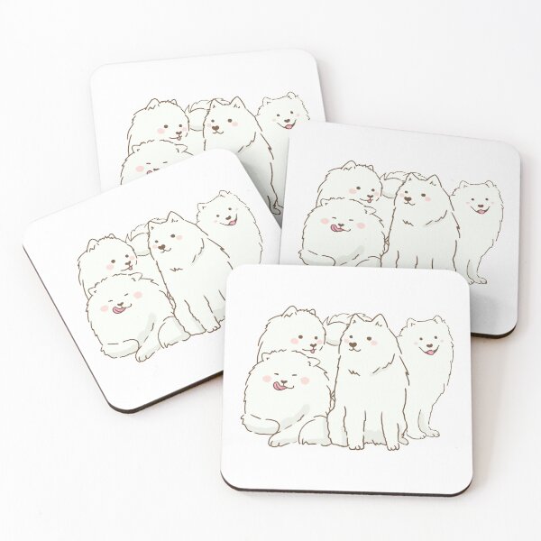Item preview, Cute samoyed dogs smiling with tongue out designed and sold by Mayarart.