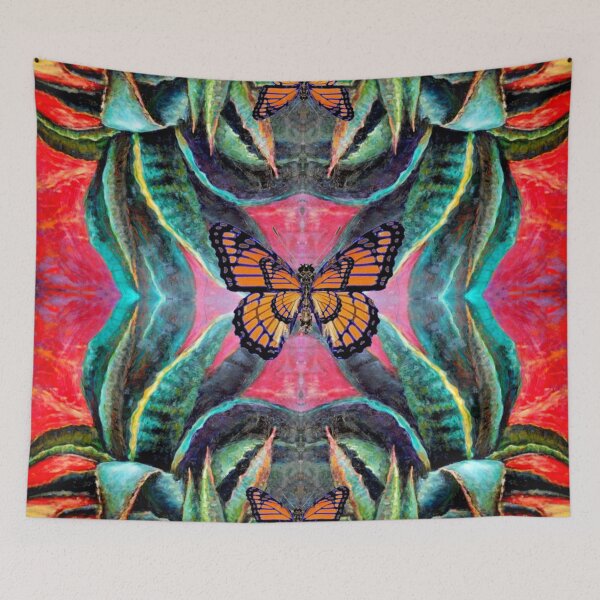 Item preview,   MONARCH BUTTERFLY GREEN AGAVE WESTERN CACTI ART   designed and sold by sharlesart.