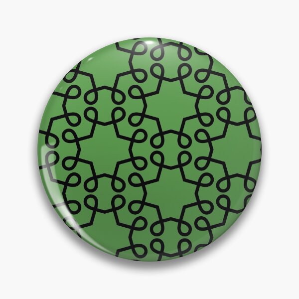 Item preview, Black and Green Geometric Swirl Pattern Pairs DE 2022 Trending Color Golf Course DE5601 designed and sold by ColorOfTheYears.