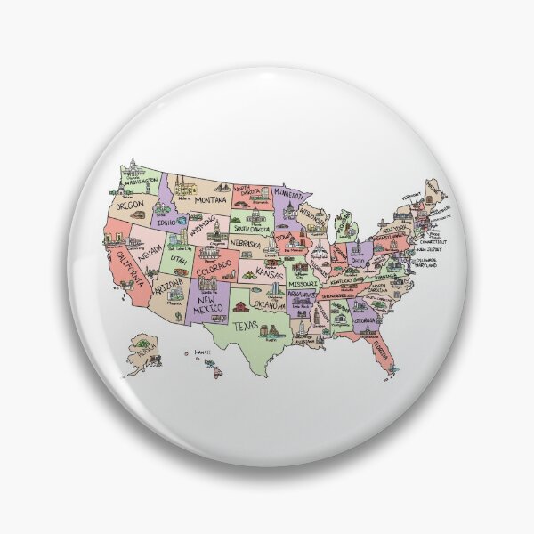 Item preview, Colorful Map of the USA designed and sold by Sheridan T.