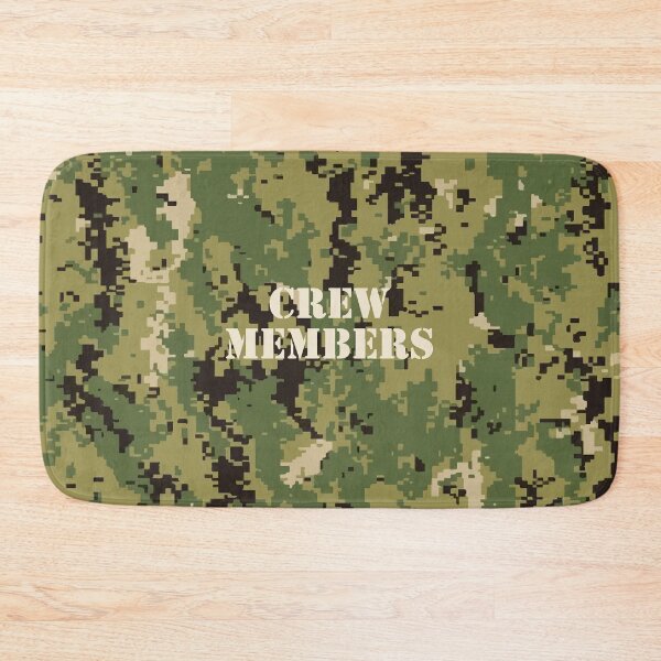 Item preview, Marine Pattern (MARPAT), NWU typeIII AOR-2, digital camouflage pattern swatch. US. Marines, US.navy - text: CREW MEMBERS typographic designed and sold by NineJuly.