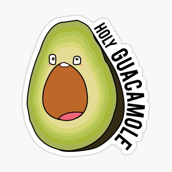 holy guacamole avocado -with text Sticker