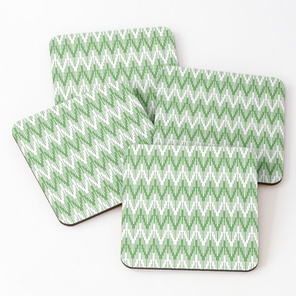 Item preview, Green and White Striped Chevron Ripple Pattern Pairs DE 2022 Trending Color Golf Course DE5601 designed and sold by ColorOfTheYears.