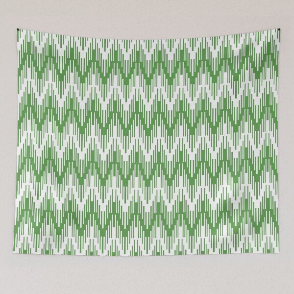 Item preview, Green and White Striped Chevron Ripple Pattern Pairs DE 2022 Trending Color Golf Course DE5601 designed and sold by ColorOfTheYears.