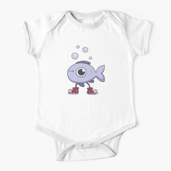 Fish with shoes Short Sleeve Baby One-Piece