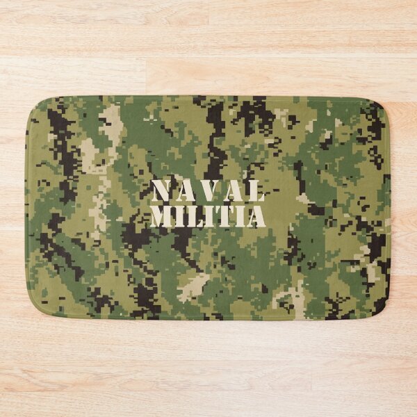 Item preview, Marine Pattern (MARPAT), NWU typeIII AOR-2, digital camouflage pattern swatch. US. Marines, US.navy - text: NAVAL MILITIA typographic designed and sold by NineJuly.