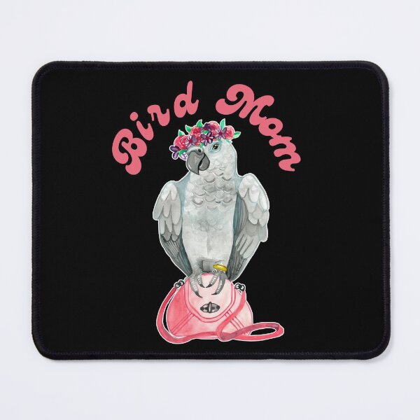 Item preview, Bird Mom African Grey Parrot Watercolor designed and sold by Ivy Lily Art.