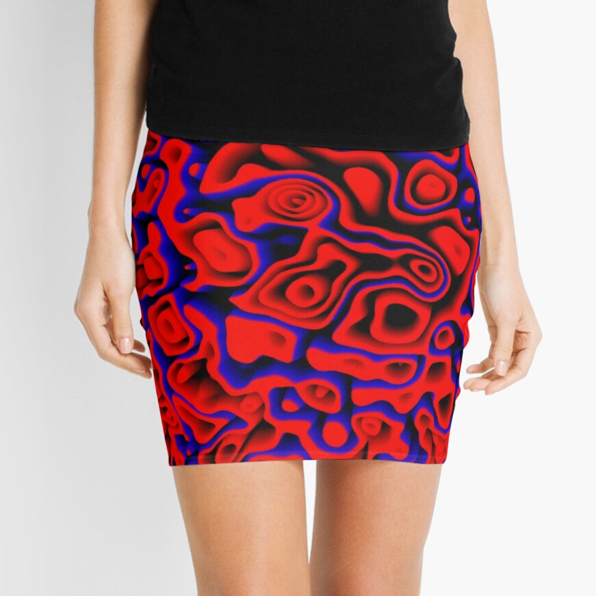 Red Coral Flowers Mini Skirt