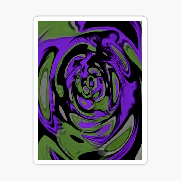 Composition in purple and green Sticker