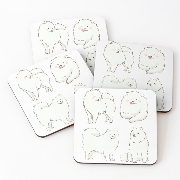 Item preview, samoyed dog smiling with tongue out stickers designed and sold by Mayarart.