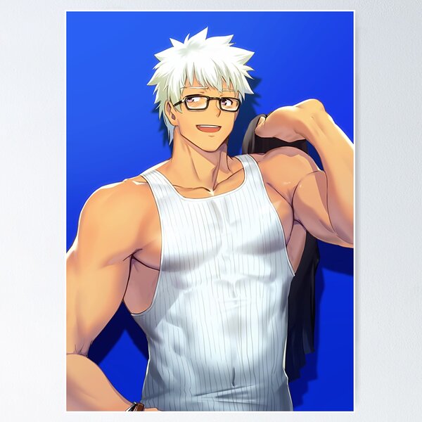 Muscular Anime Hunk Praying For You | Poster