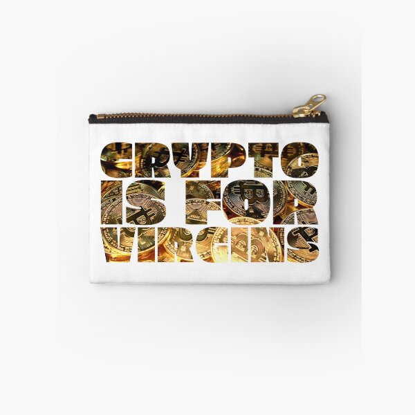 Item preview, Crypto Is For Virgins Gold Bitcoins in Background designed and sold by Web CreationsNL.
