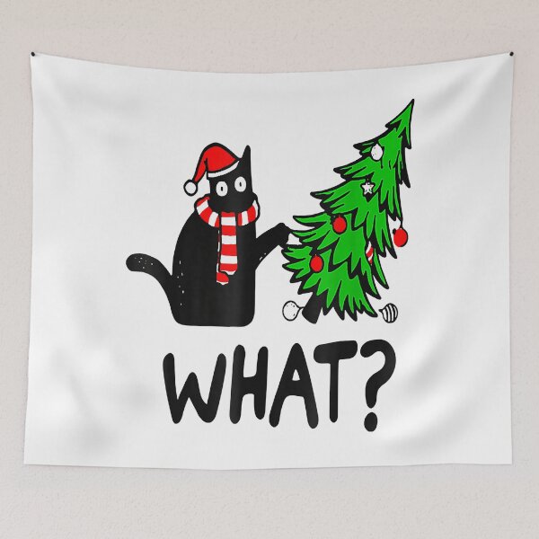 Item preview, Black Cat Pushing Christmas Tree Over Cat What designed and sold by jackjerry.