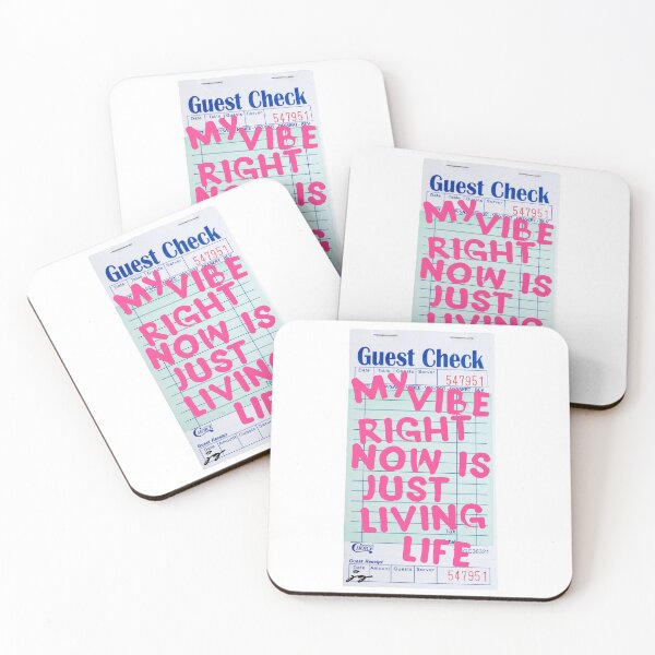 Item preview, My Vibe Right Now Is Just Living Life Guest Check Art (Pink) designed and sold by dressedbyjord.