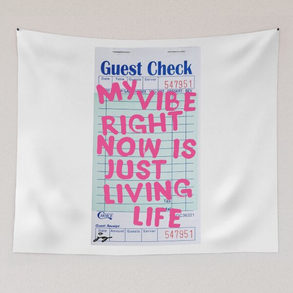 Item preview, My Vibe Right Now Is Just Living Life Guest Check Art (Pink) designed and sold by dressedbyjord.