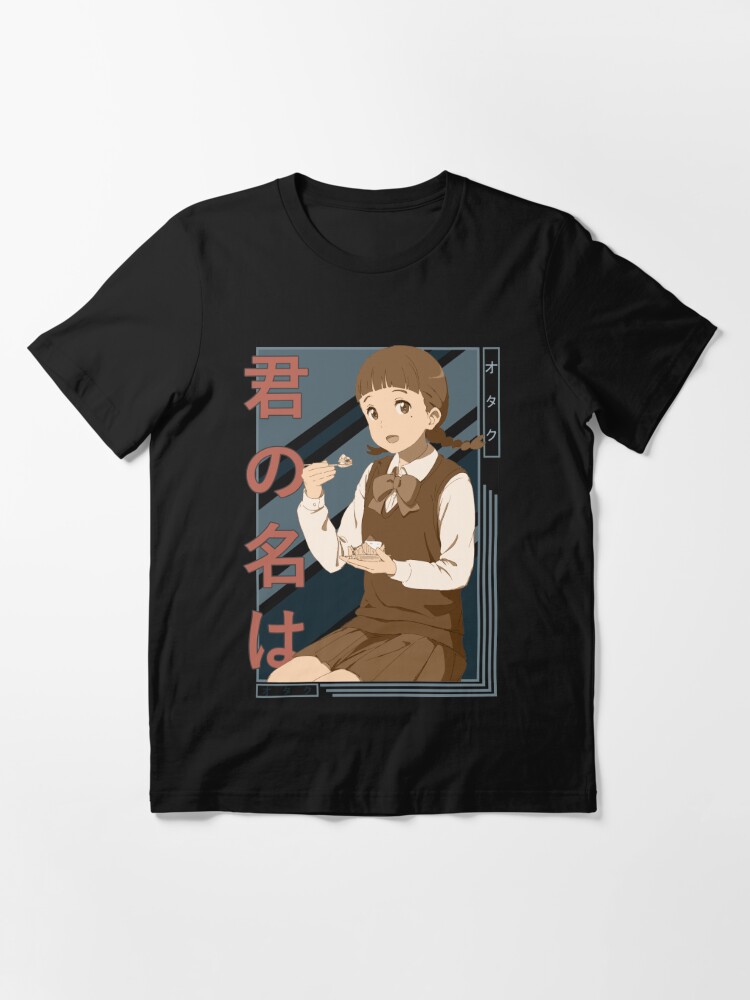 Sayaka Natori Your Name kimi no na wa Retro blue brown anime Design |  Essential T-Shirt