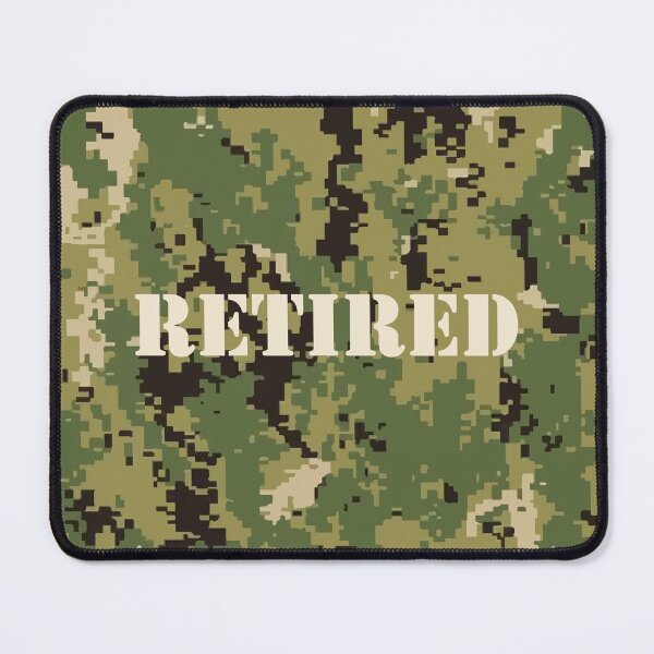 Item preview, Marine Pattern (MARPAT), NWU typeIII AOR-2, camouflage pattern swatch. US. Marines, US.navy - text: RETIRED typographic designed and sold by NineJuly.