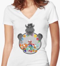 SUPER POKEMON BROS Women's Fitted V-Neck T-Shirt